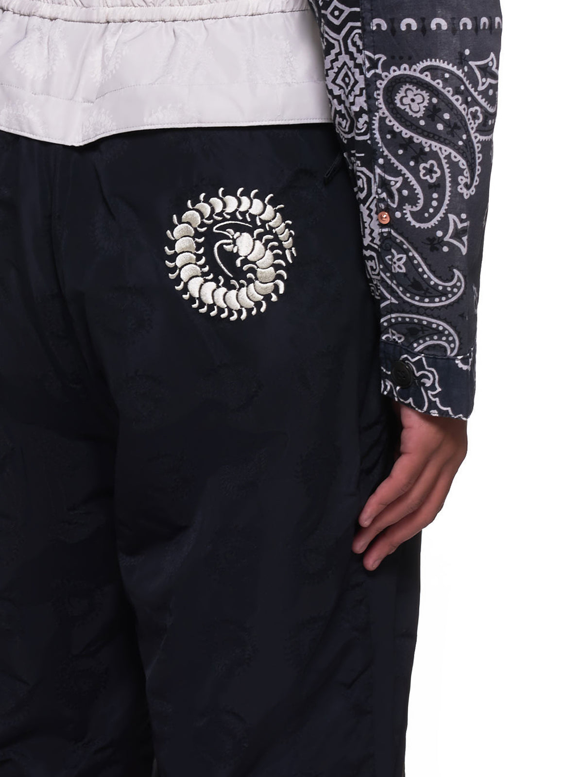 Embroidered Scorpion Trousers (UCZ4504-2-BLACK-BASE)