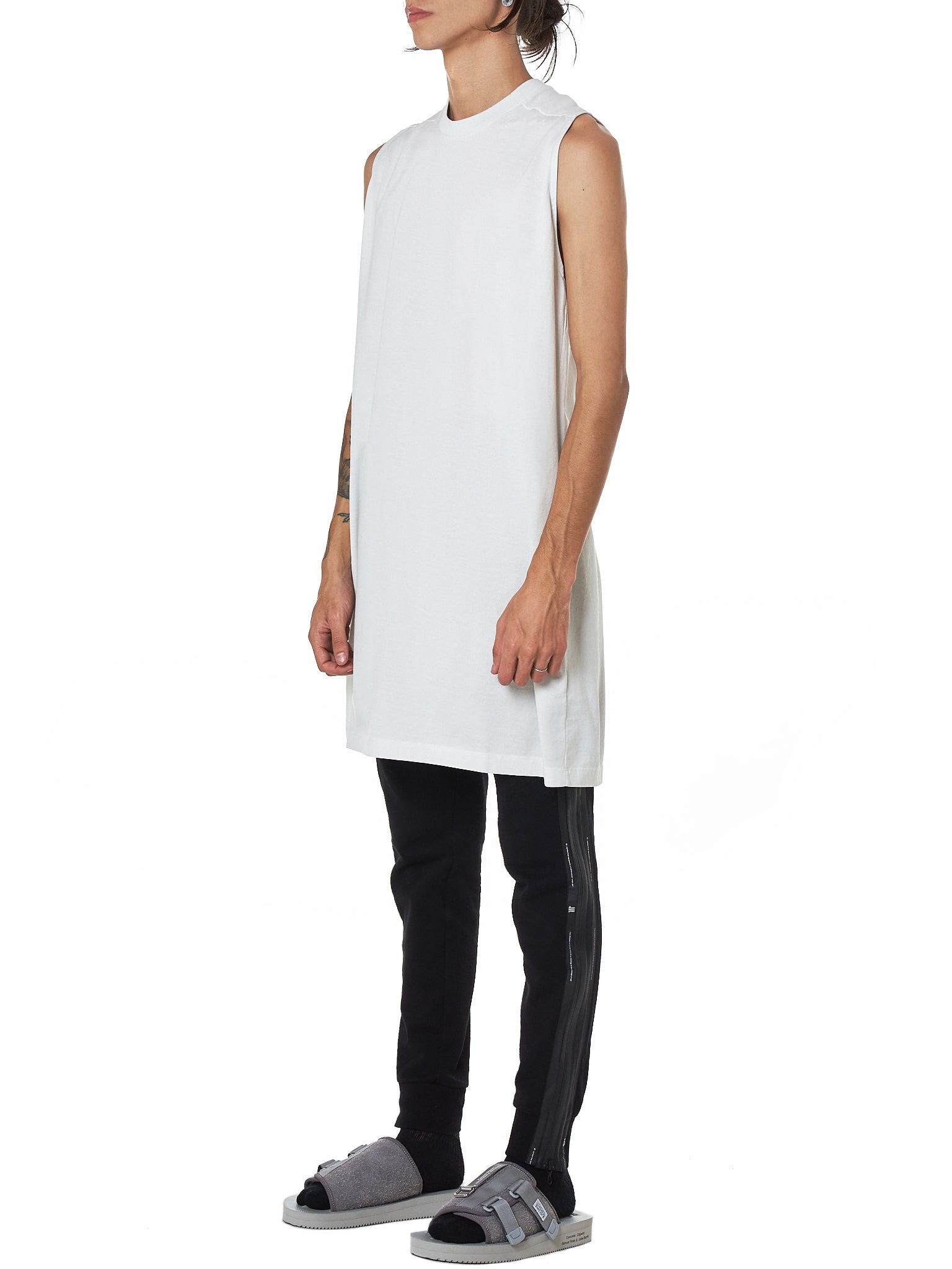 Long Muscle Tank (UMAC009F18206002-LIGHT-GREY)