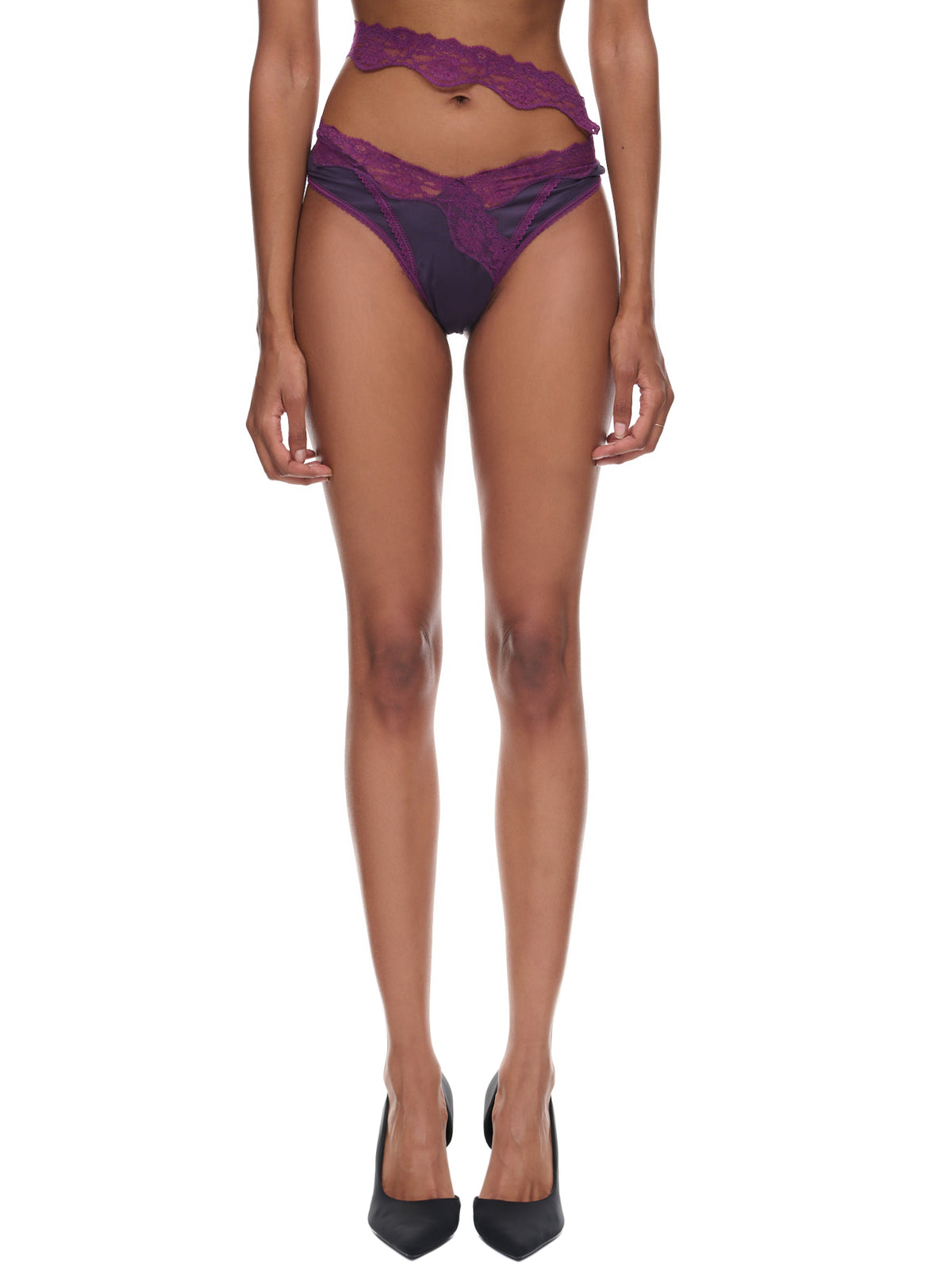 Asymmetric Lace Pantie (UND003VIS-PURPLE)