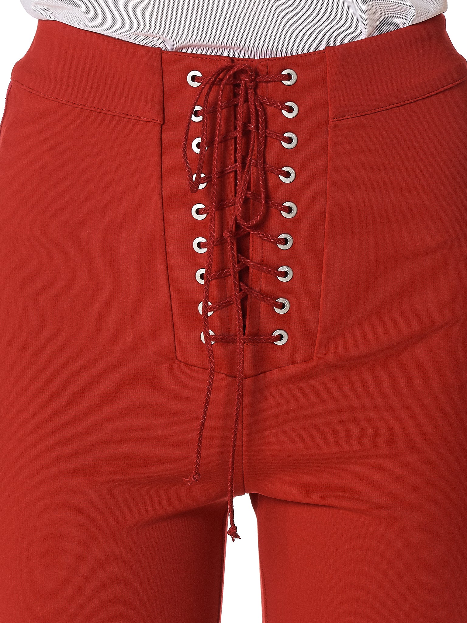 Striped Lace-Up Trouser (UWCD027F18237001-LIPSTICK)