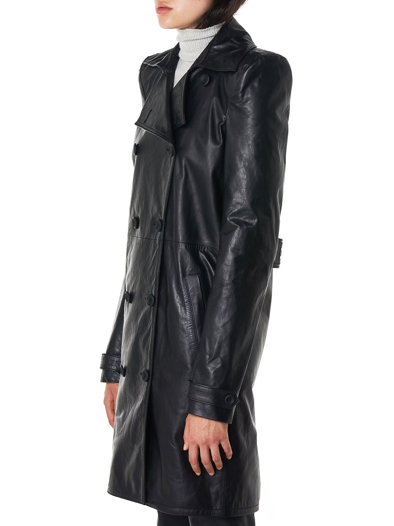 Unravel Leather Coat - Hlorenzo Side