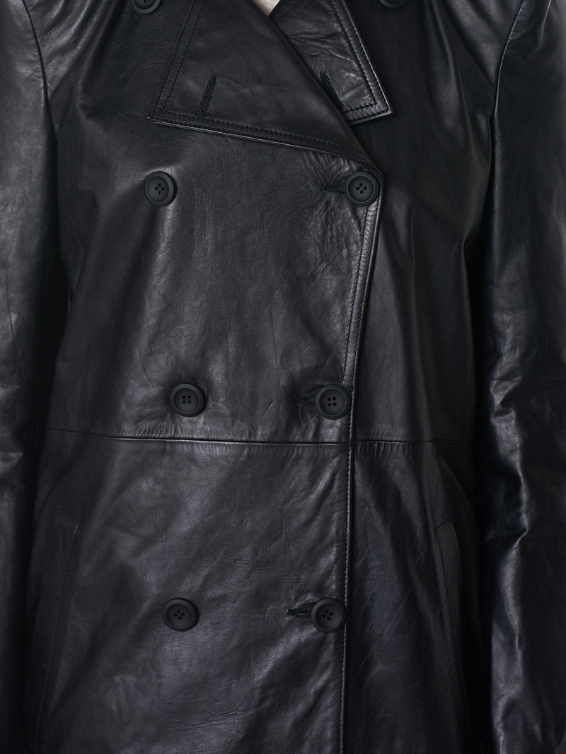 Unravel Leather Coat - Hlorenzo Detail 4
