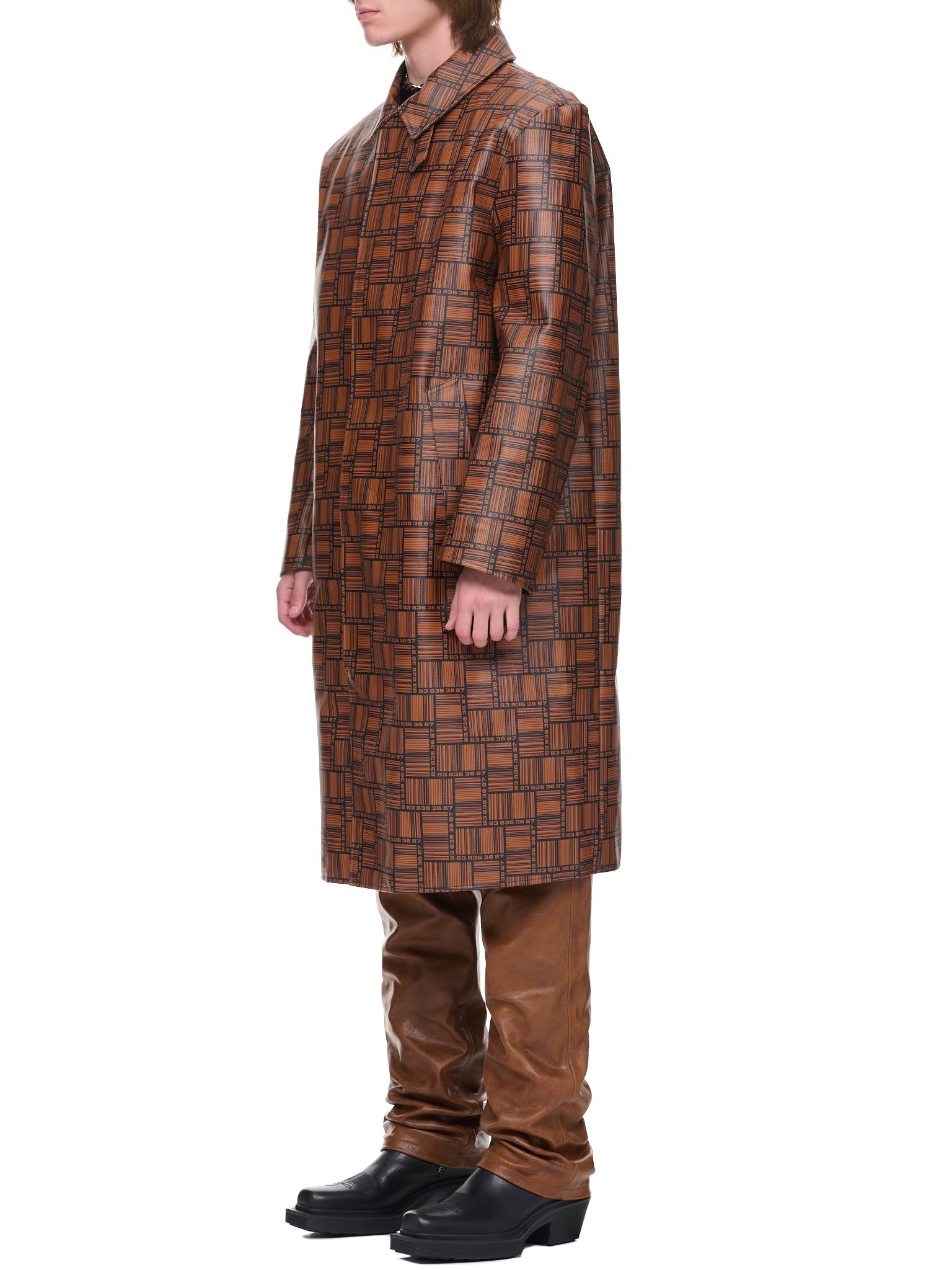 Barcode Monogram Coat (VL14CO260X-BLACK-BROWN)