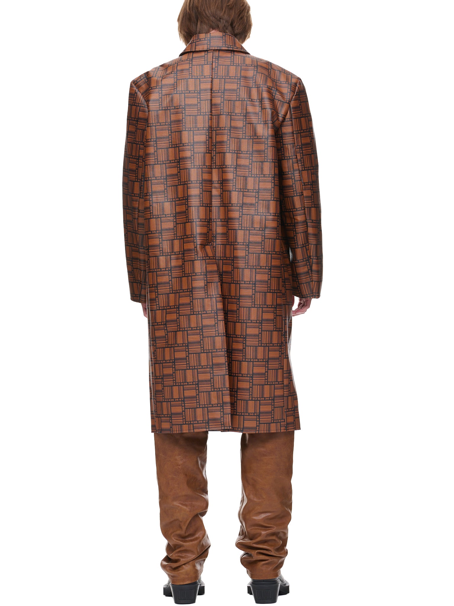 Barcode Monogram Coat (VL14CO260X-BLACK-BROWN)