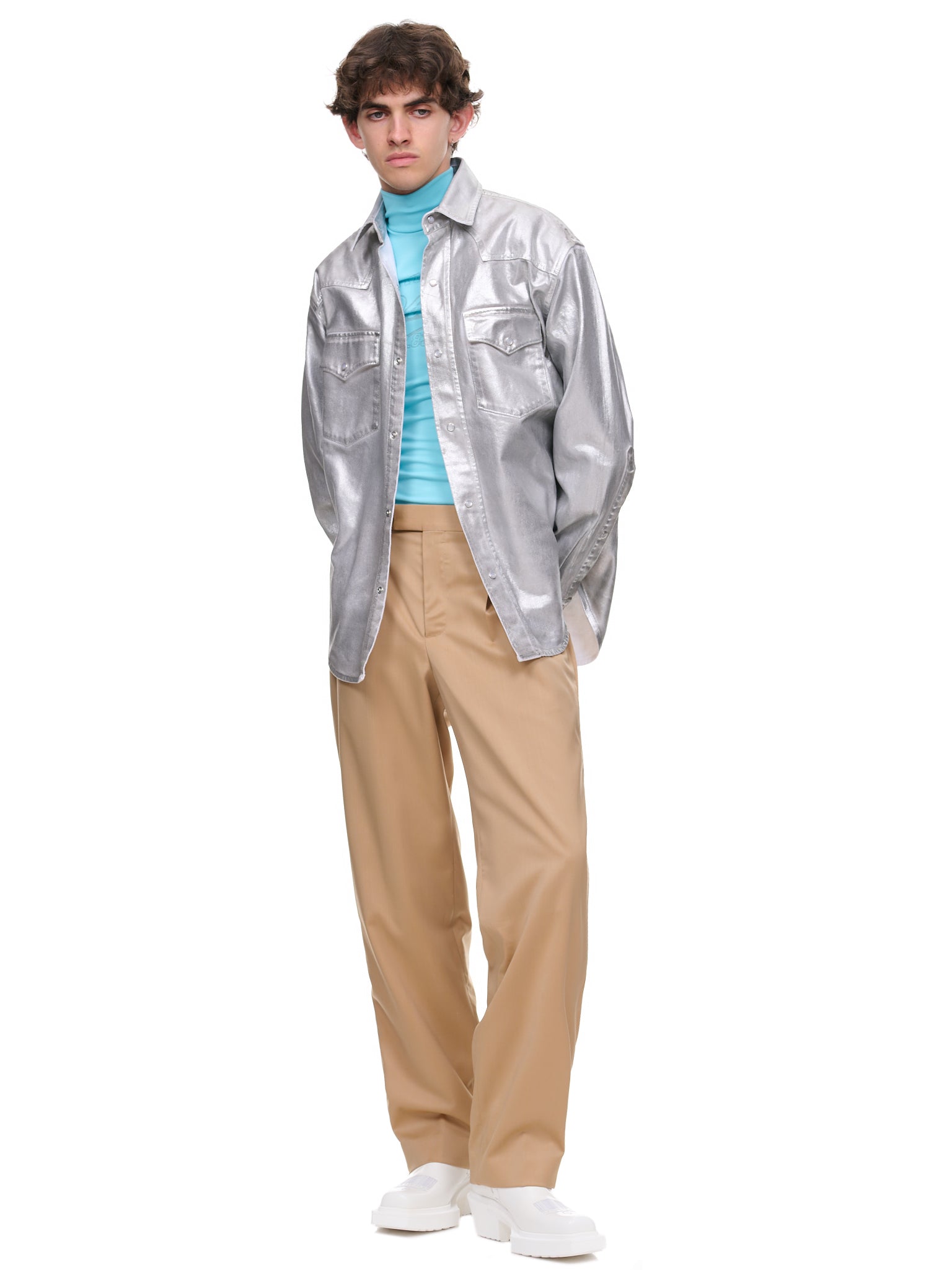 Tonal One-Pleat Tailored Pants (VL14PA200S-SALTY-CARAMEL)