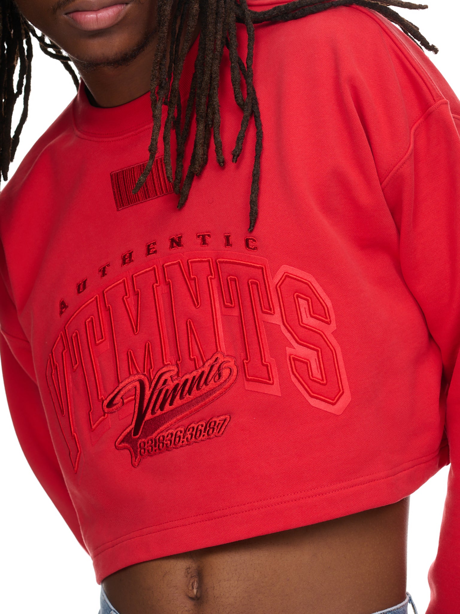 College Cropped Sweater (VL16CW120R-RED)