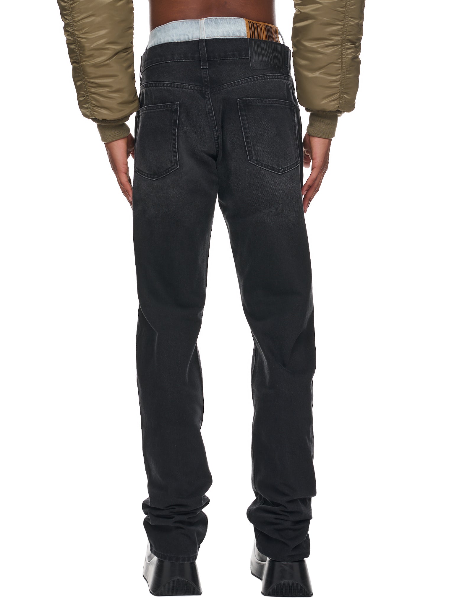 Double Waist Denim Pants (VL16PA400B-BLACK-LIGHT-BLUE)