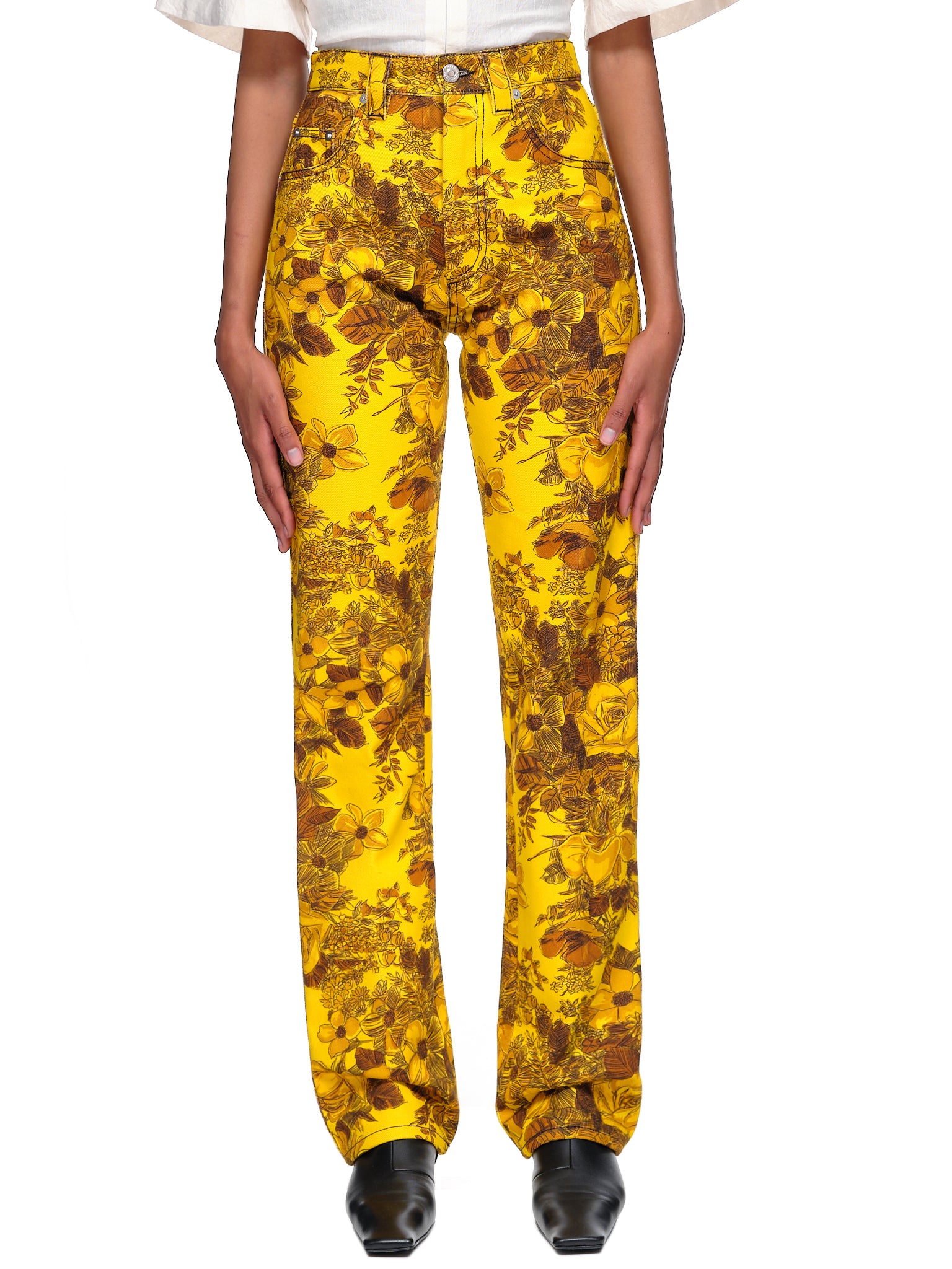 Kwaidan Editions Flower Print Jeans | H.Lorenzo - front