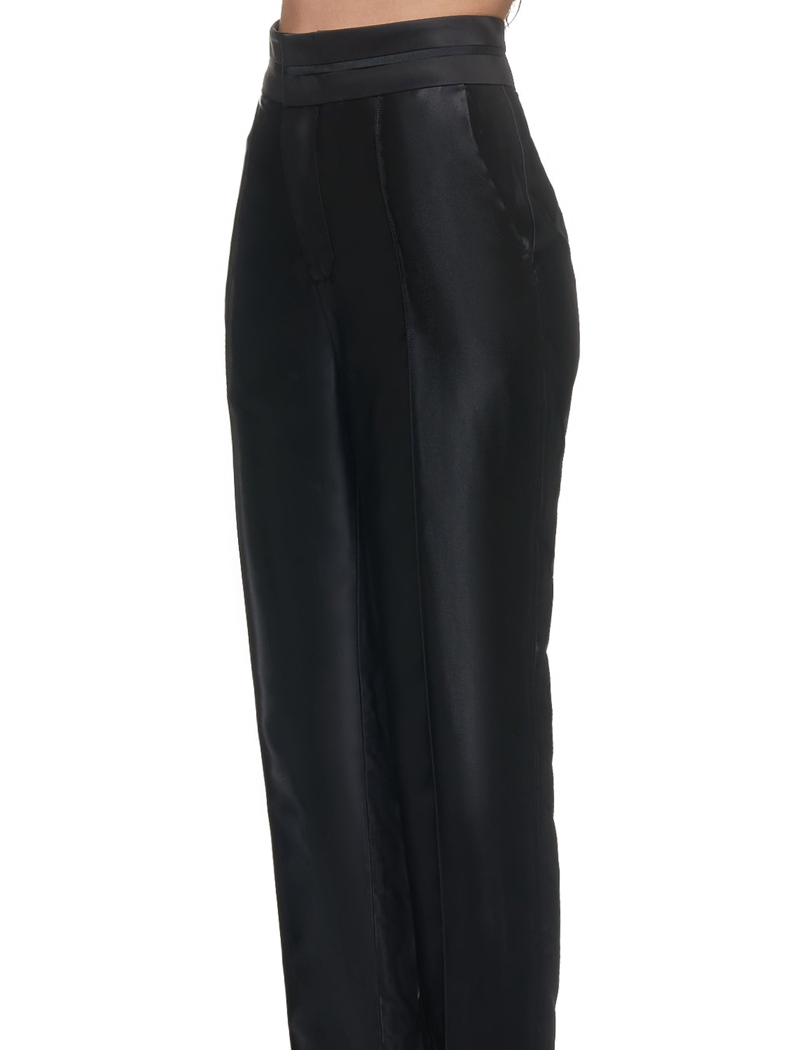 Lustrous Tuxedo Trouser (W010-BLACK)
