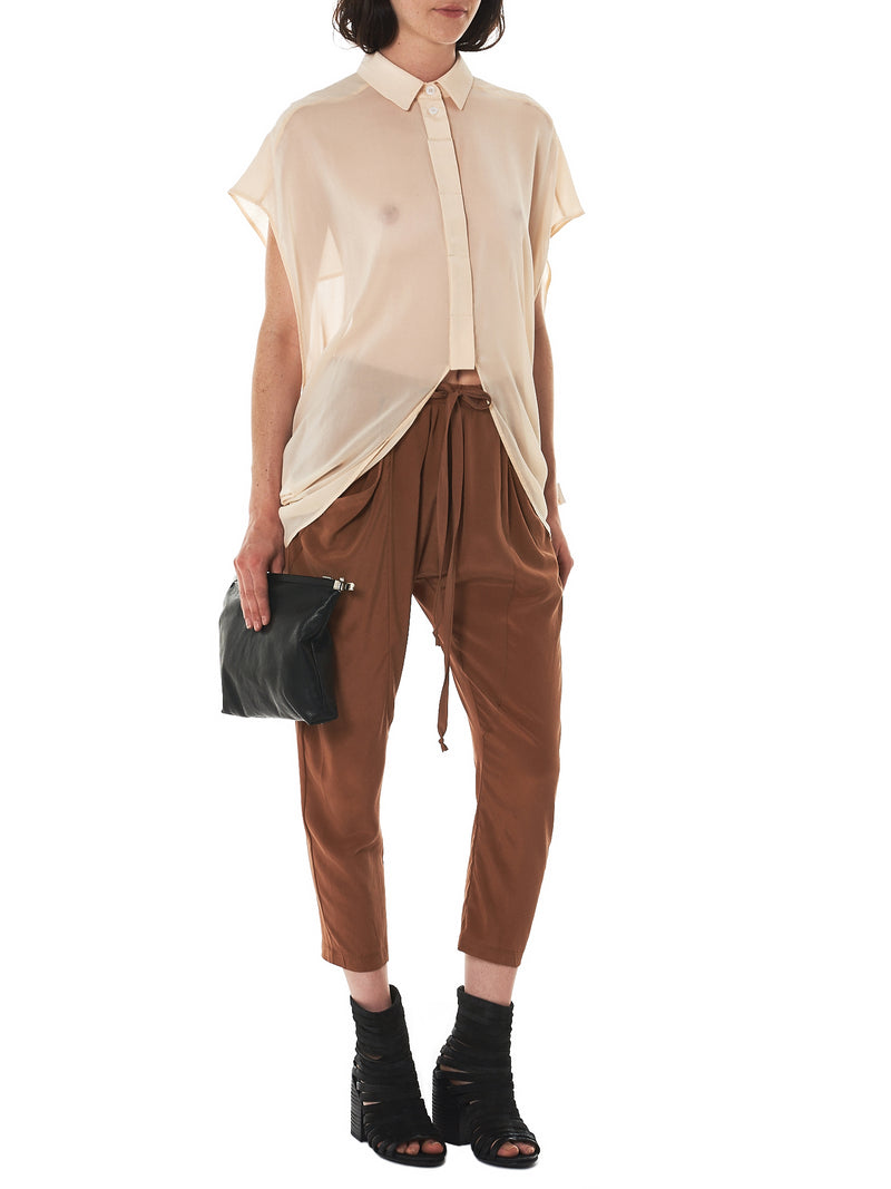 Draped Silk Top (W22-376-140-NUDE)