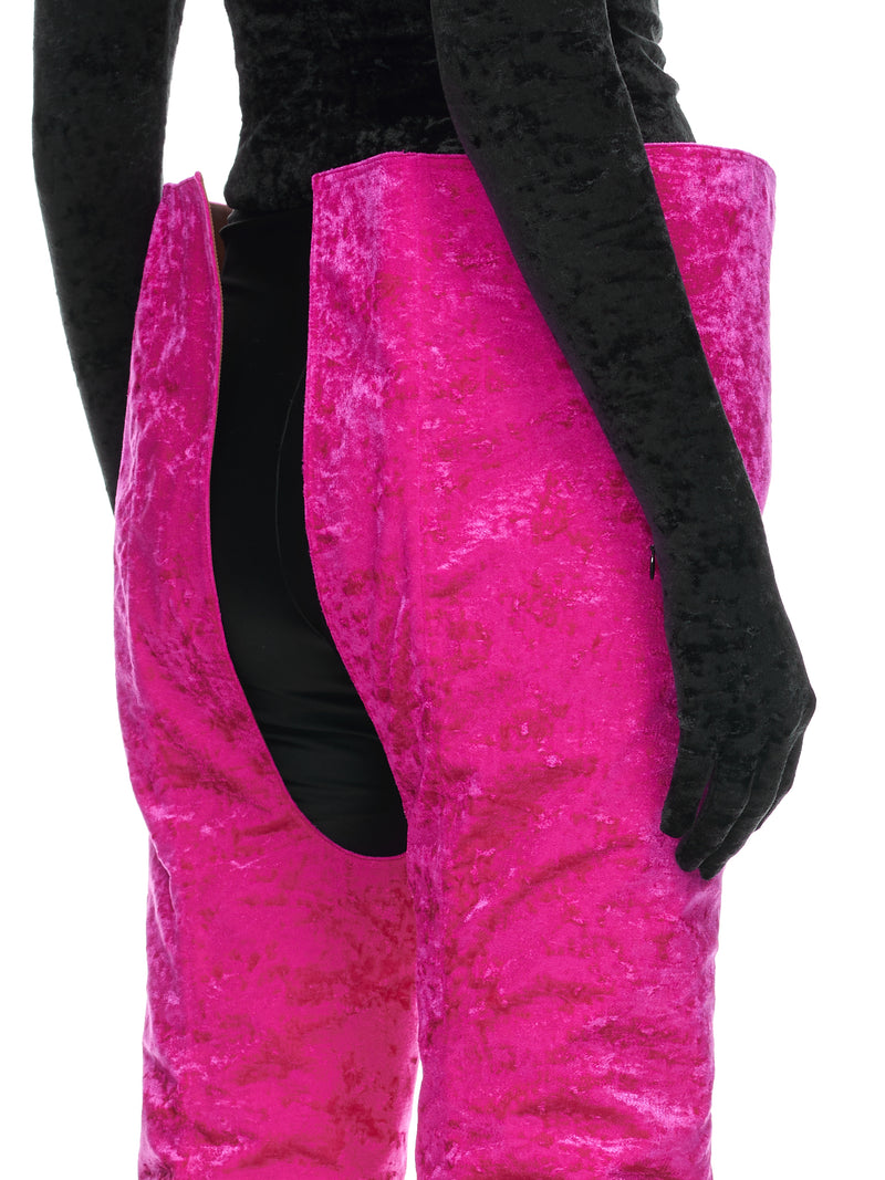 Velvet Boomerang Cuissardes Boots (WA53HE500P-PINK)