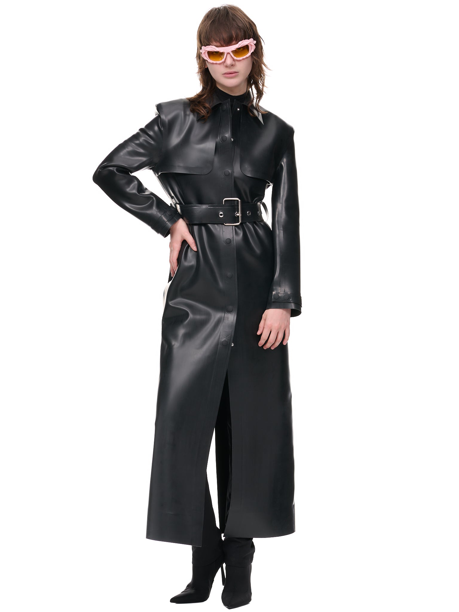 Latex Maxi Trench (WC056LX-LA-BLACK)