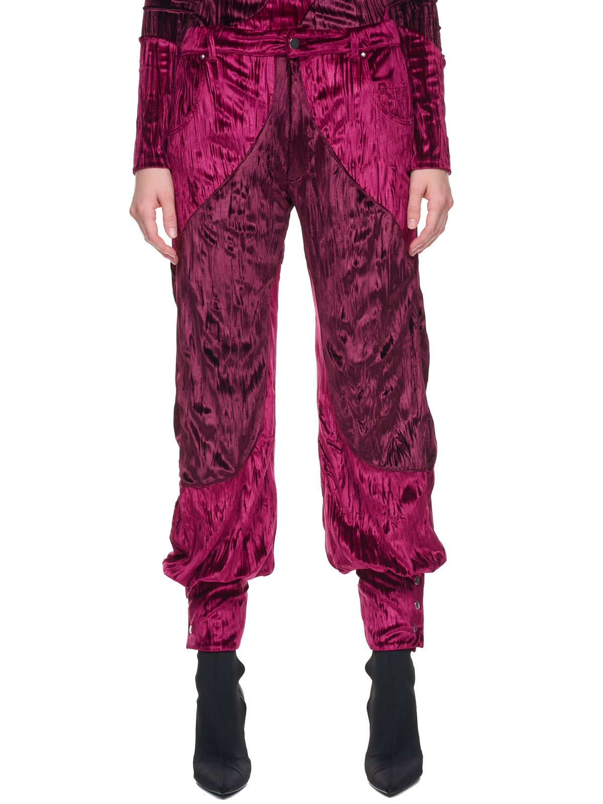 Satin Joggers (WEI03P010-PINK-BURGUNDY)