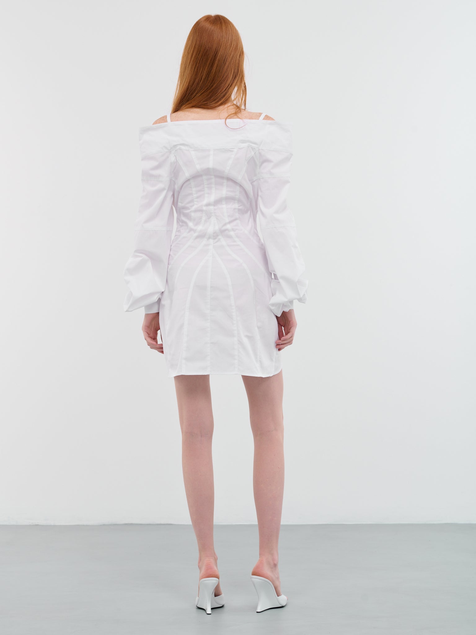 WEINSANTO | H.Lorenzo|Off-Shoulder Shirt Dress (WEI04O005-WHITE), L / White WEINSANTO | H.Lorenzo|Off-Shoulder Shirt Dress (WEI04O005-WHITE), L / White