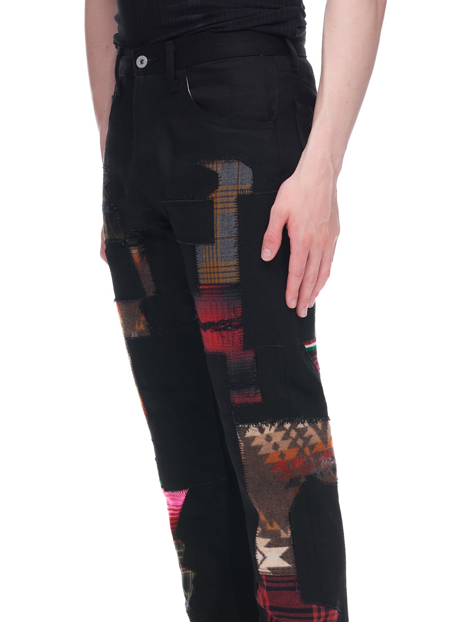 Patchwork Jeans (WJ-P012-051-BLACK-MIX)