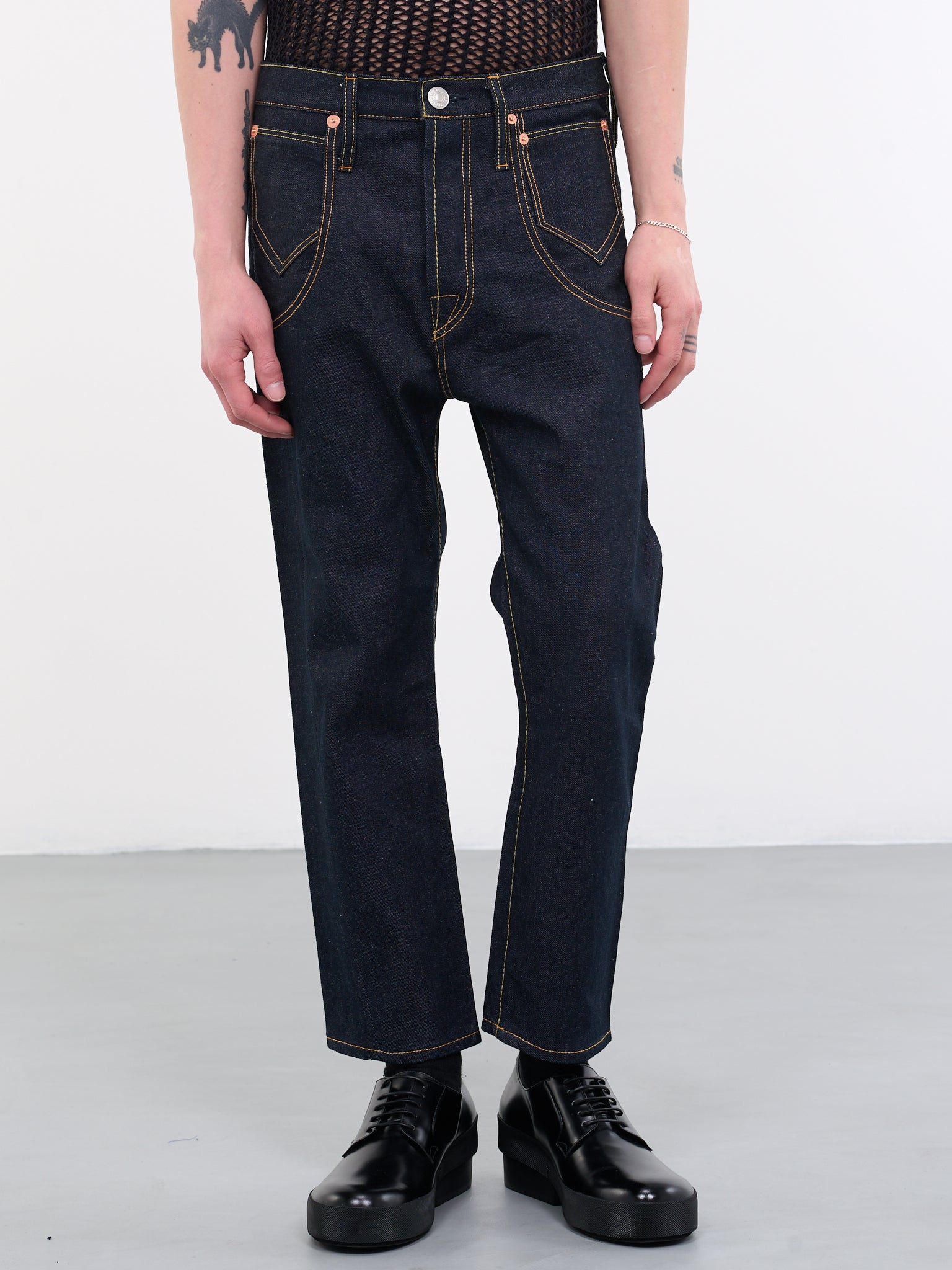 Basquiat Levi's Jeans (WK-P208-051-INDIGO-WHITE-BROWN)
