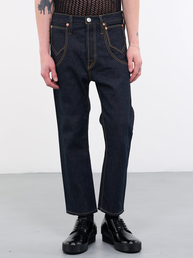 Basquiat Levi's Jeans (WK-P208-051-INDIGO-WHITE-BROWN)