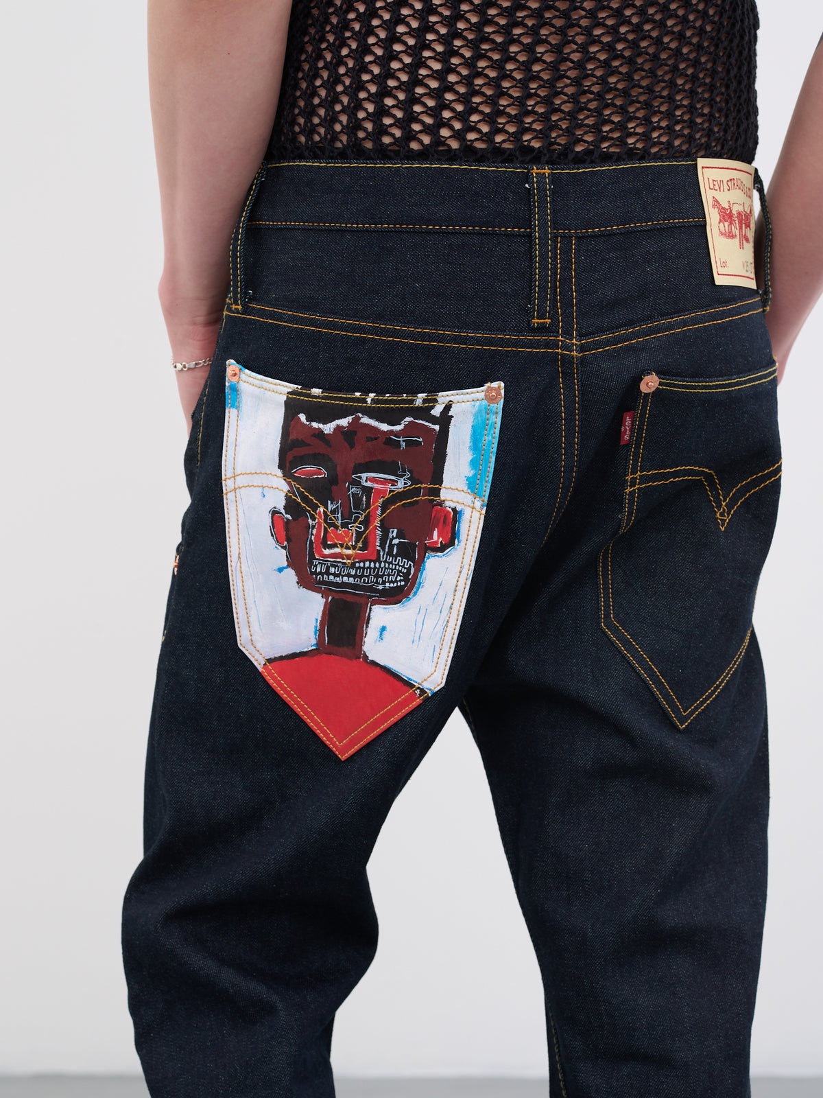 Basquiat Levi's Jeans (WK-P208-051-INDIGO-WHITE-BROWN)