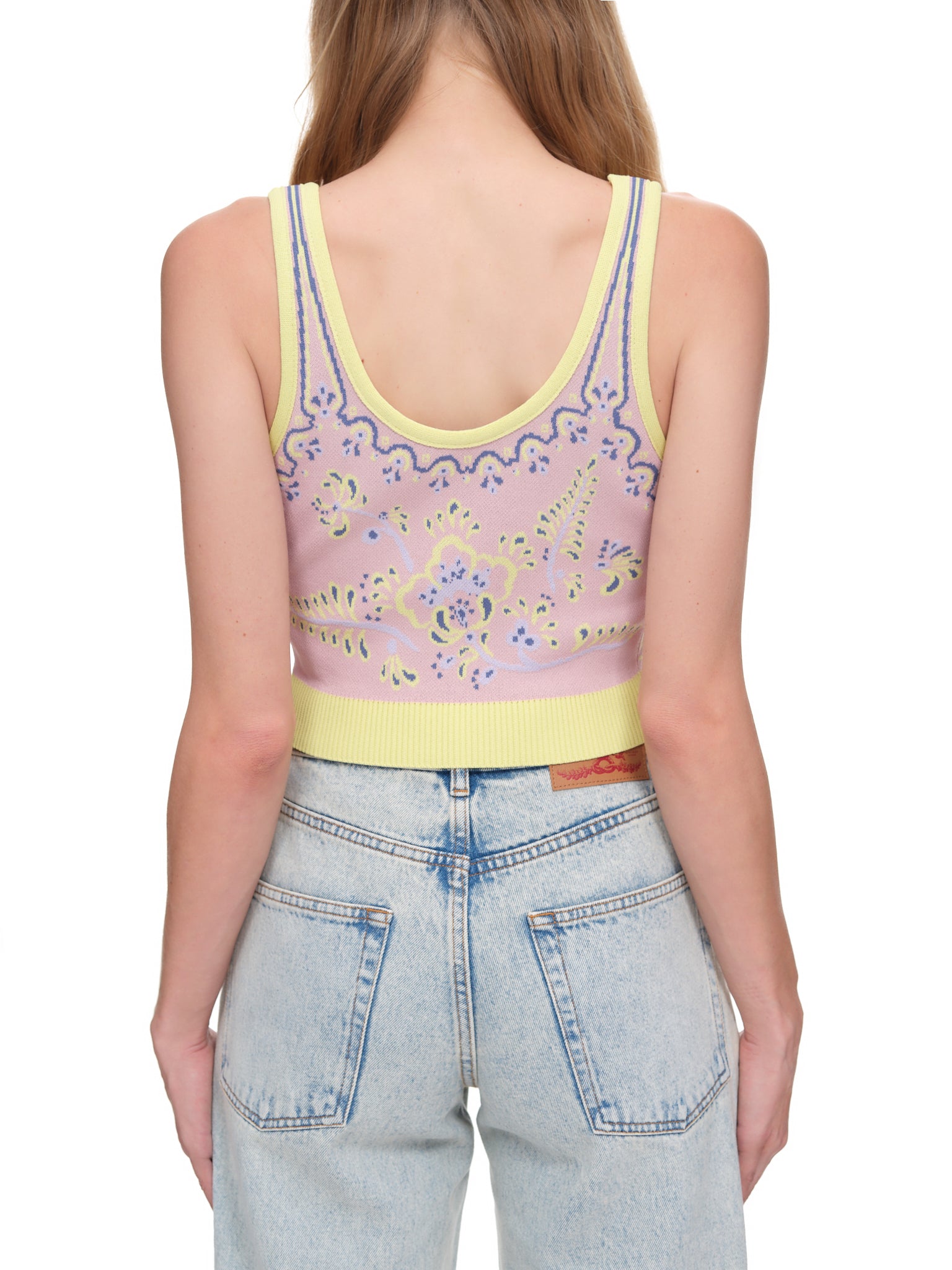 Jacquard Top (WMBRA2-Y41-PINK-YELLOW)