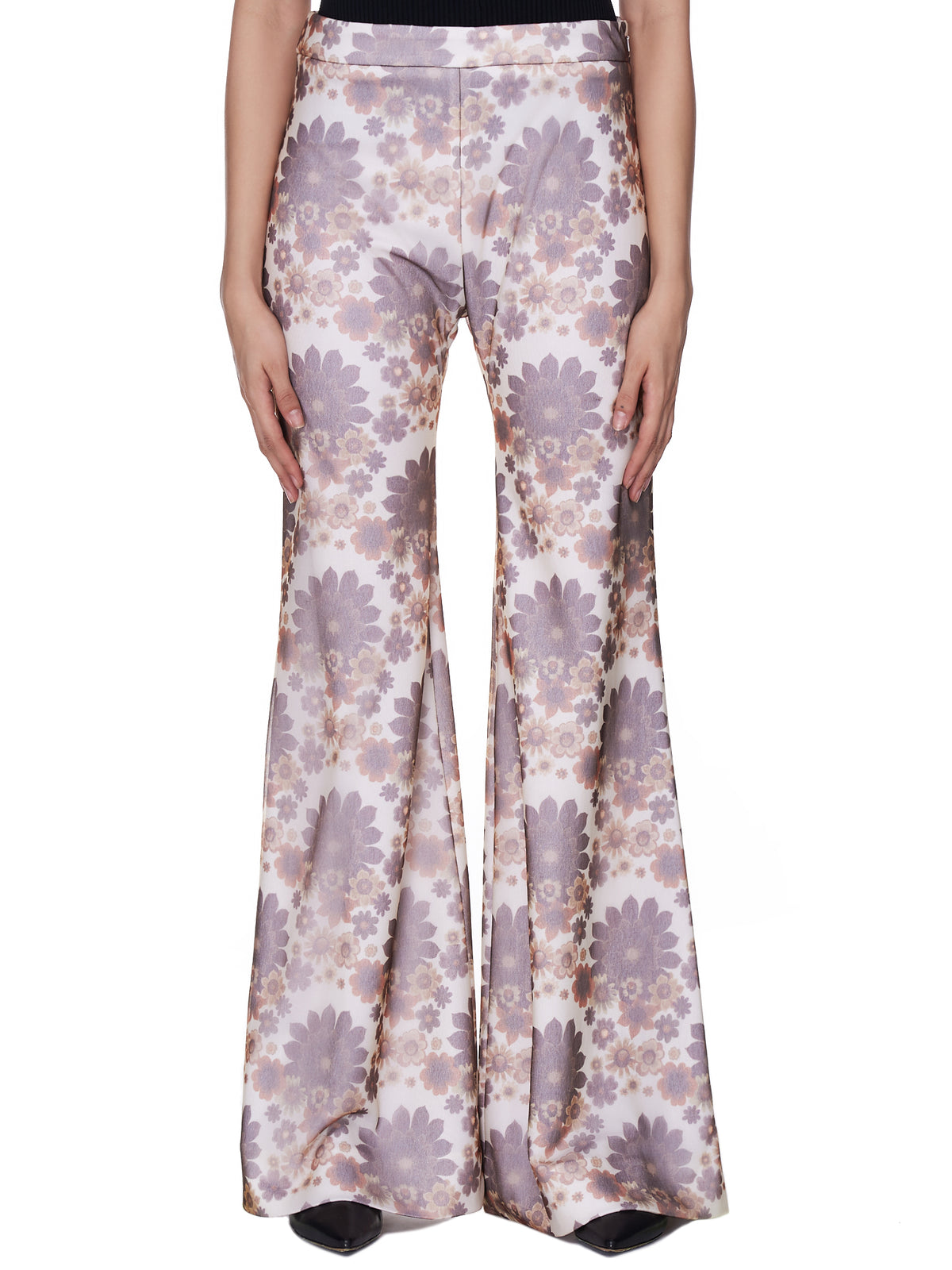 Kwaidan Editions Floral Print Flared Trousers | H. Lorenzo - front