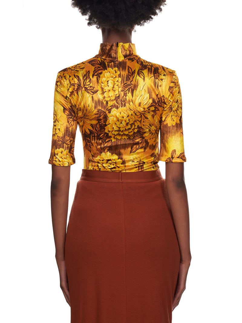 Mock Top (WT080W-PSV-GOLD-FLOWERS)