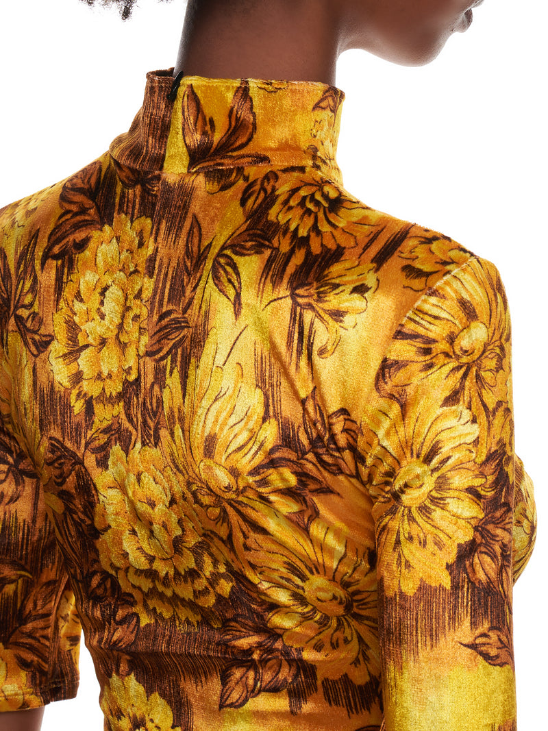 Mock Top (WT080W-PSV-GOLD-FLOWERS)