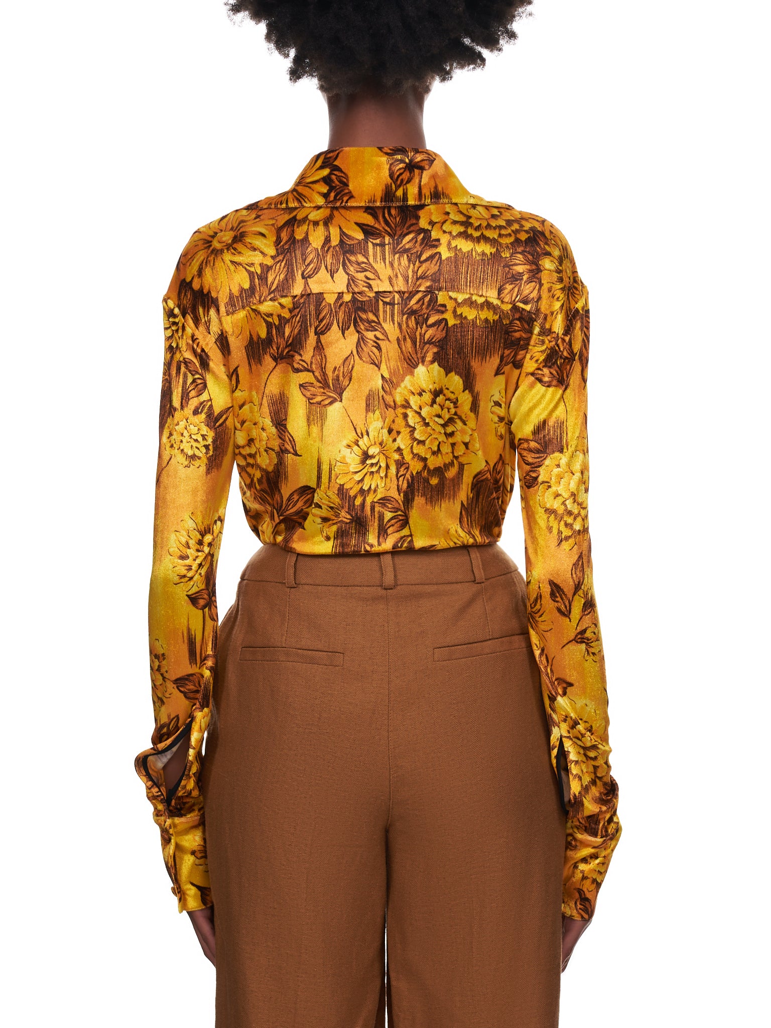 Slim Jersey Shirt (WT087W-PSV-GOLD-FLOWERS)