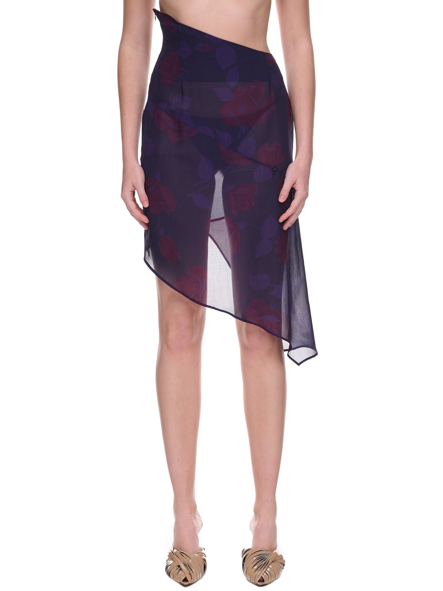 Asymmetric Sheer Skirt (WW-SKI-01-PURPLE)