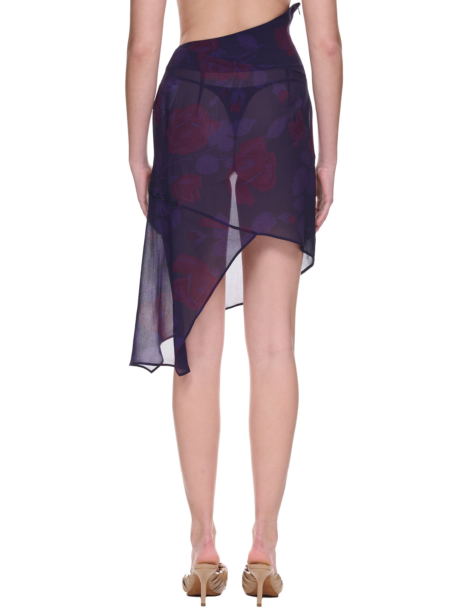 Asymmetric Sheer Skirt (WW-SKI-01-PURPLE)