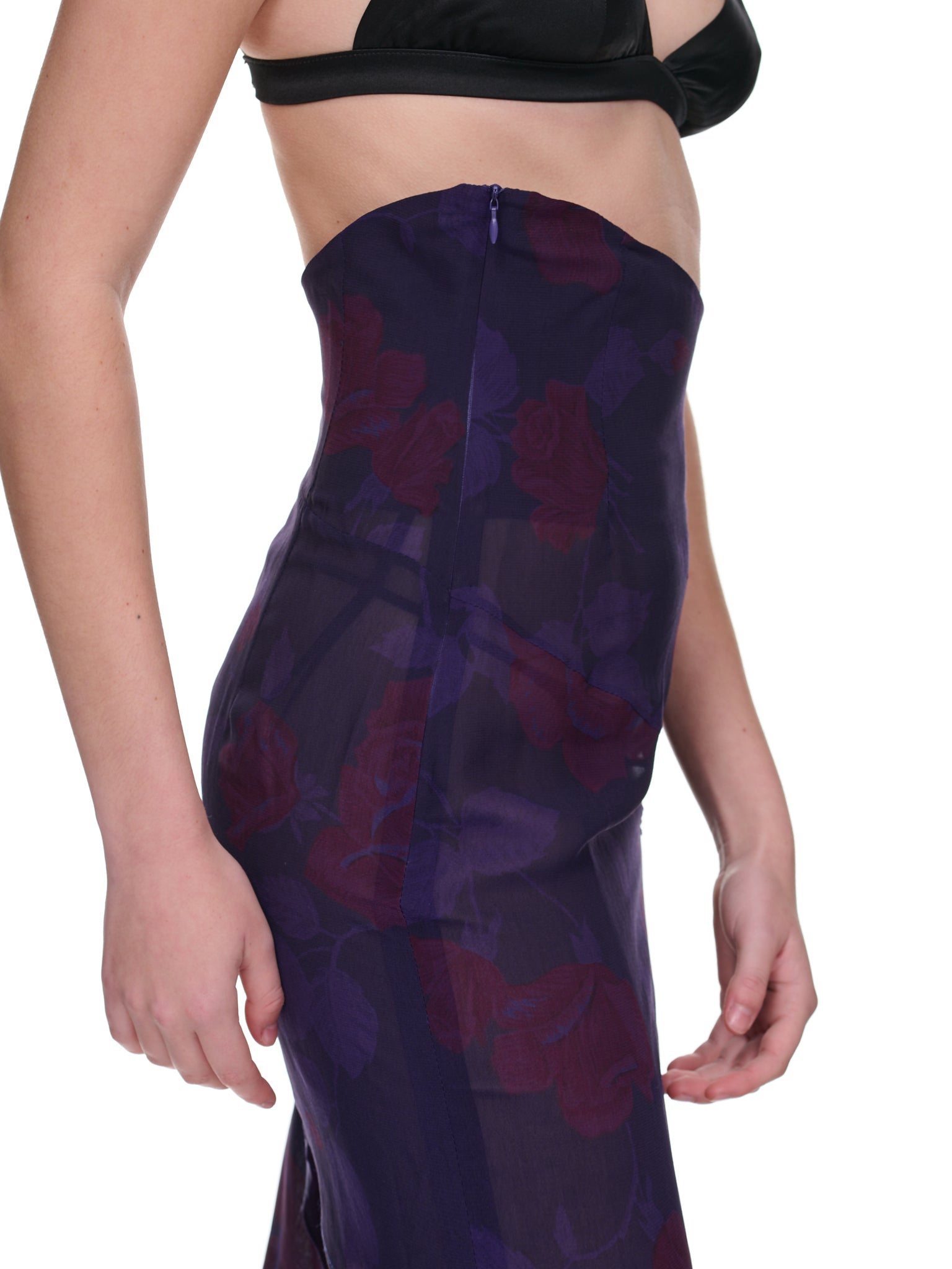 Asymmetric Sheer Skirt (WW-SKI-01-PURPLE)