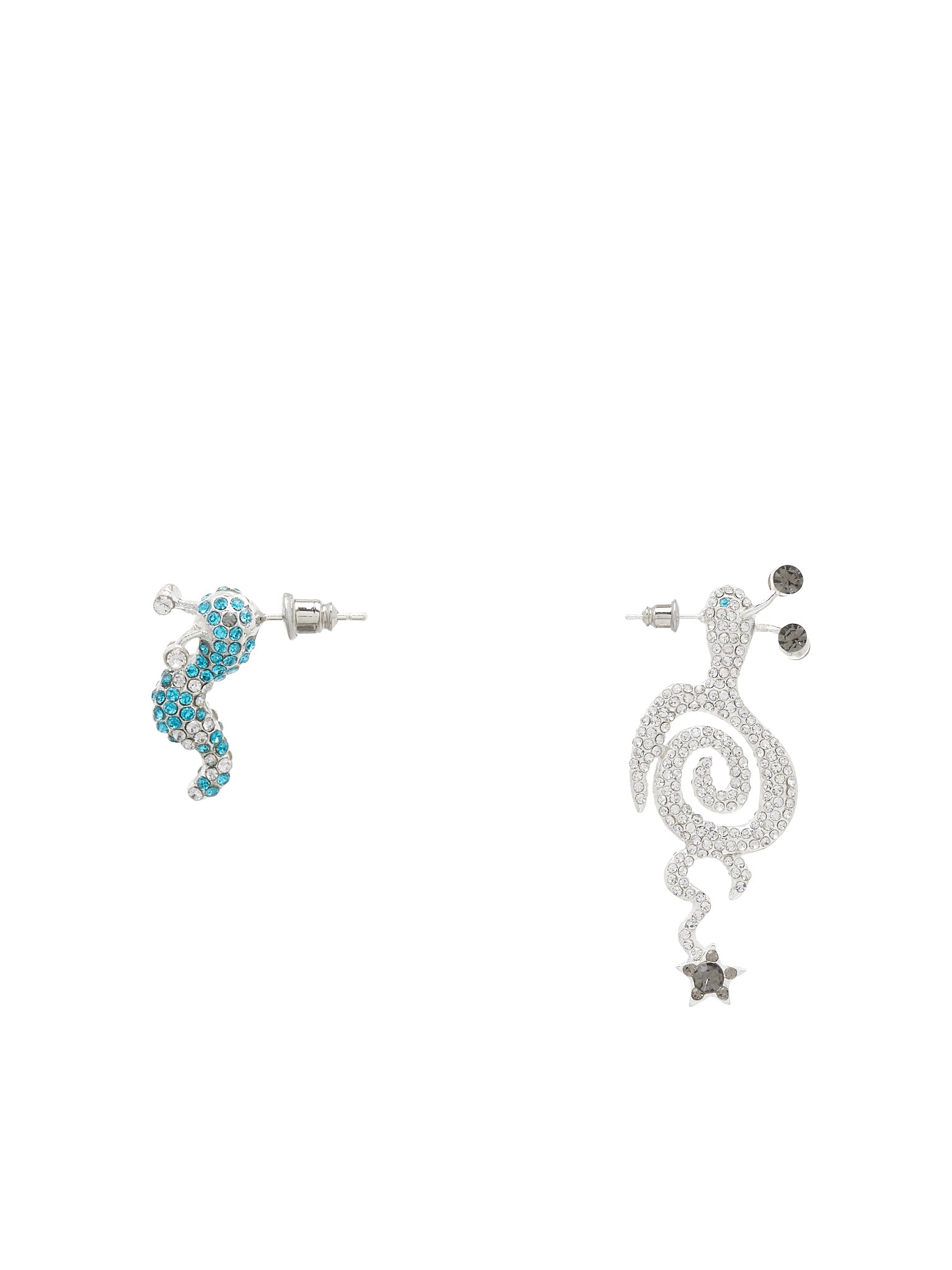 Rhinestone Tattoo Snail Earrings (XX1257-ICE)