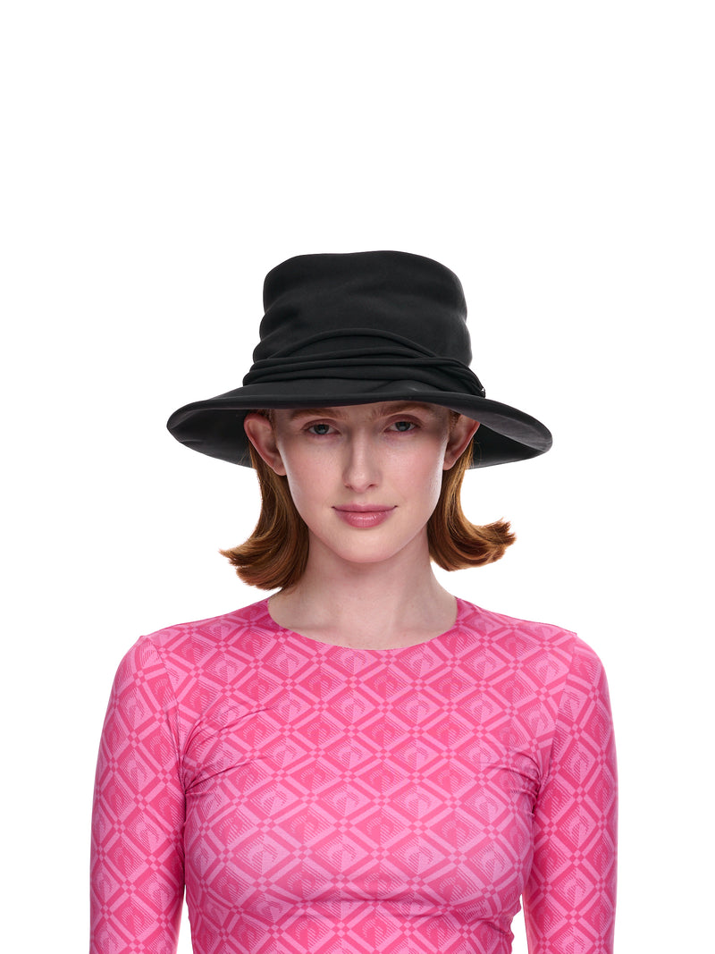 Pork Pie Clochet Hat (YI-H02-500-BLACK)
