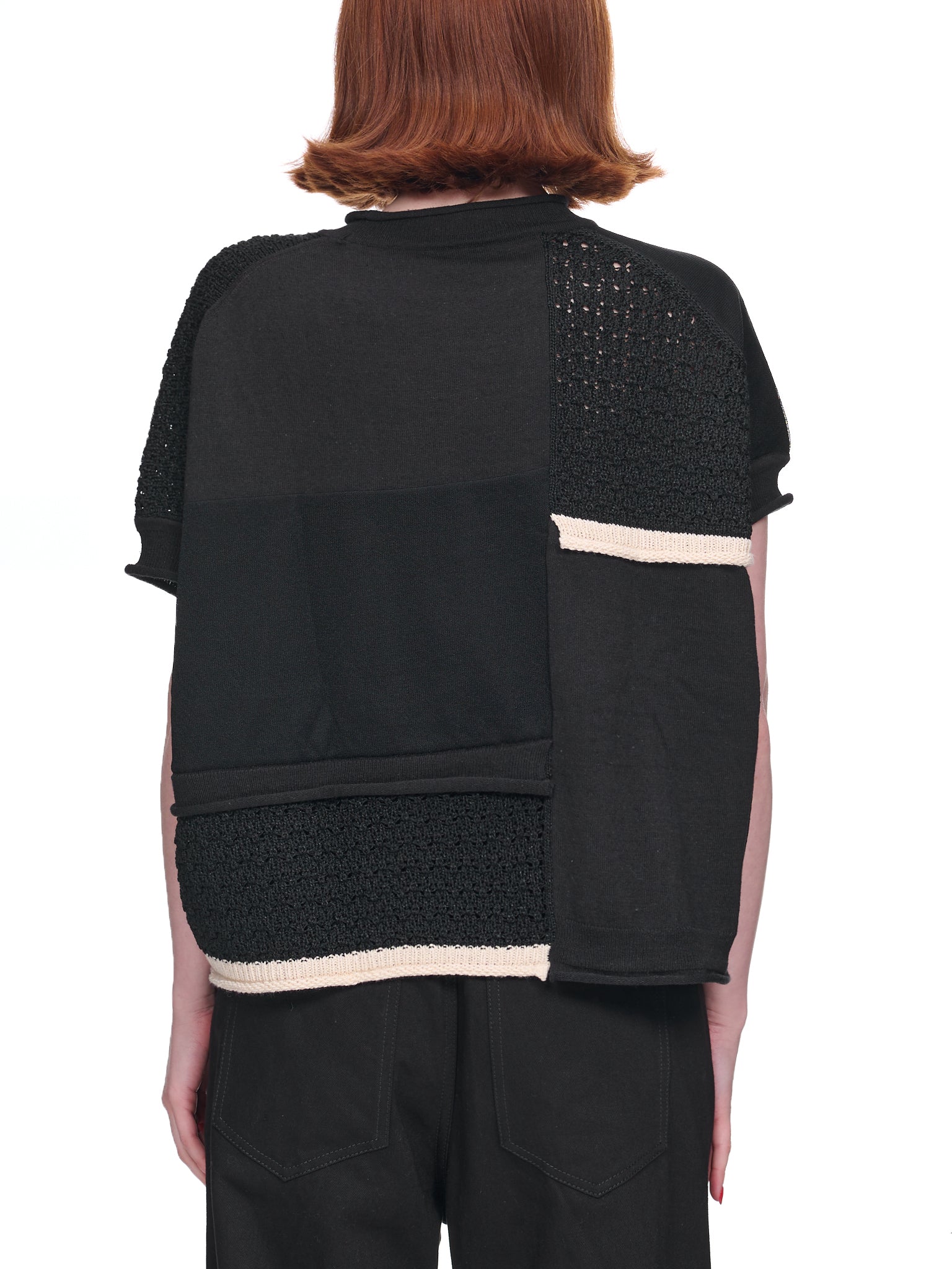 Paneled Crochet Top (YI-K74-051-BLACK)