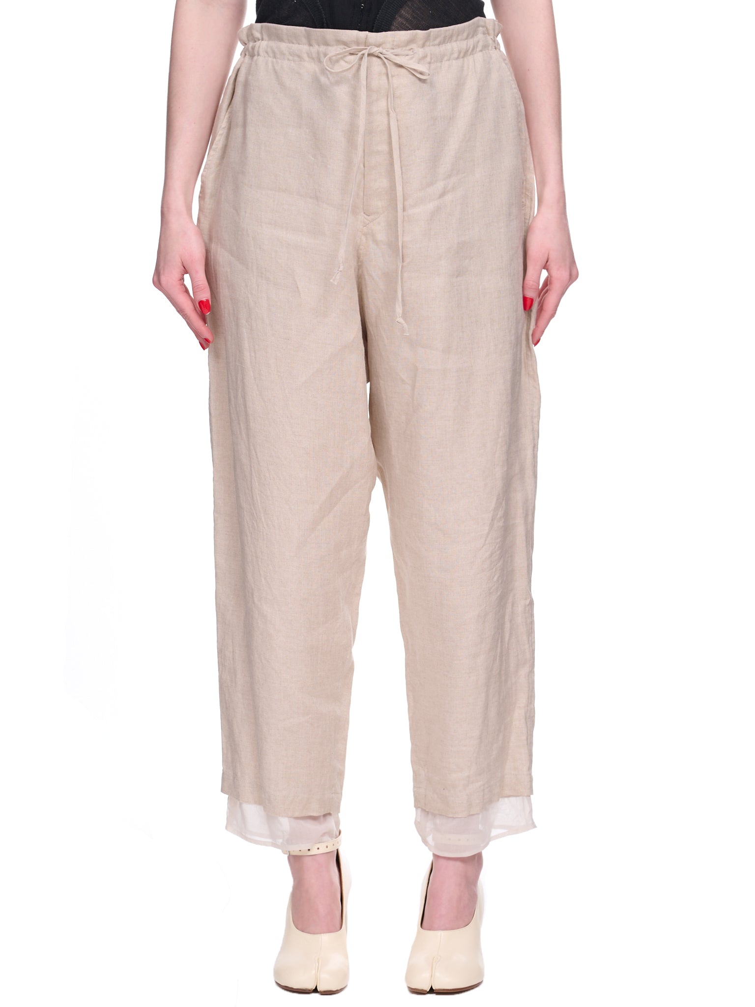 Layered Tulle Trousers (YI-P03-829-OFF-WHITE)