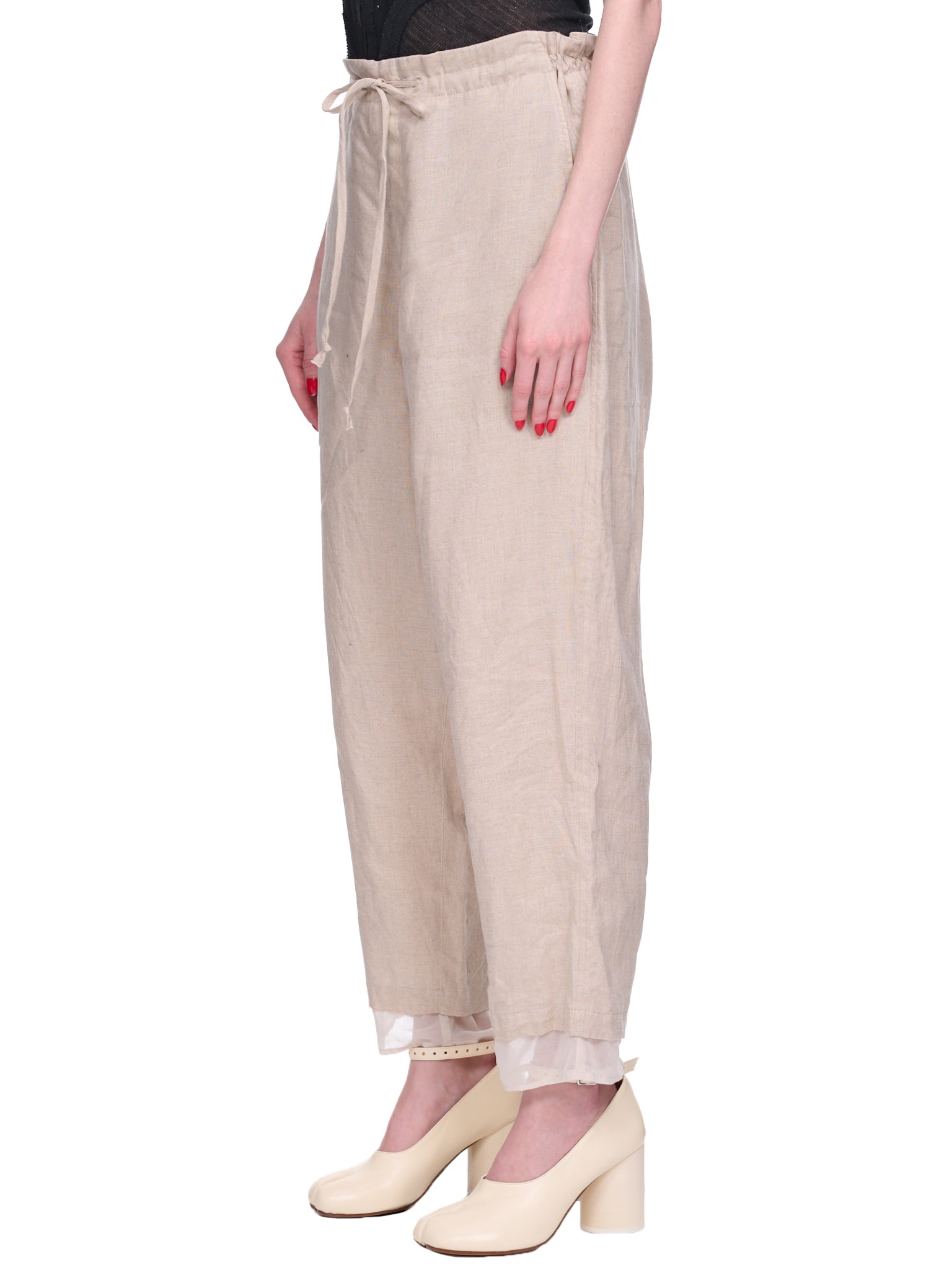 Layered Tulle Trousers (YI-P03-829-OFF-WHITE)