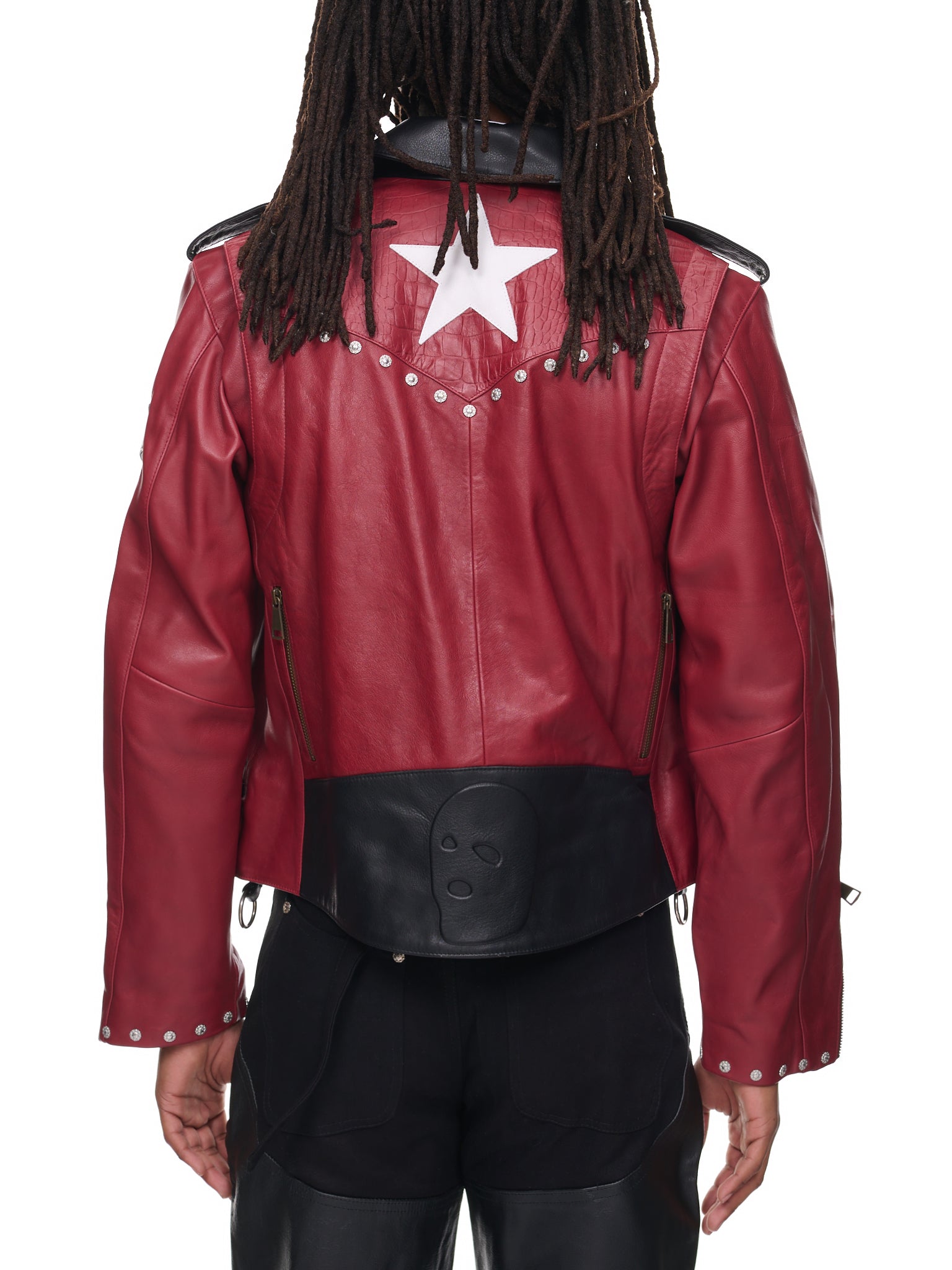 Motorcycle Leather Jacket (YOU06C002-DARK-RED)