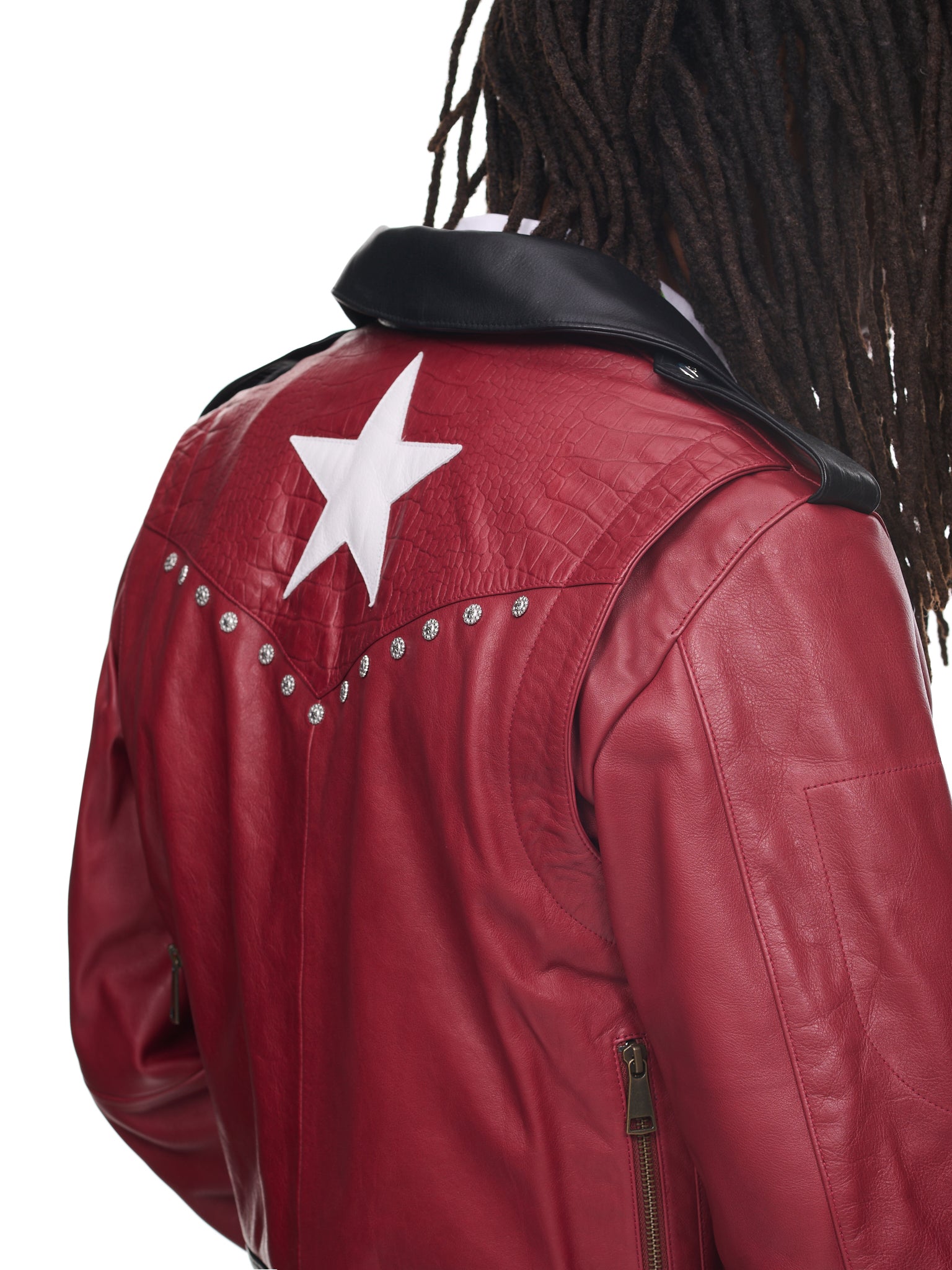 Motorcycle Leather Jacket (YOU06C002-DARK-RED)