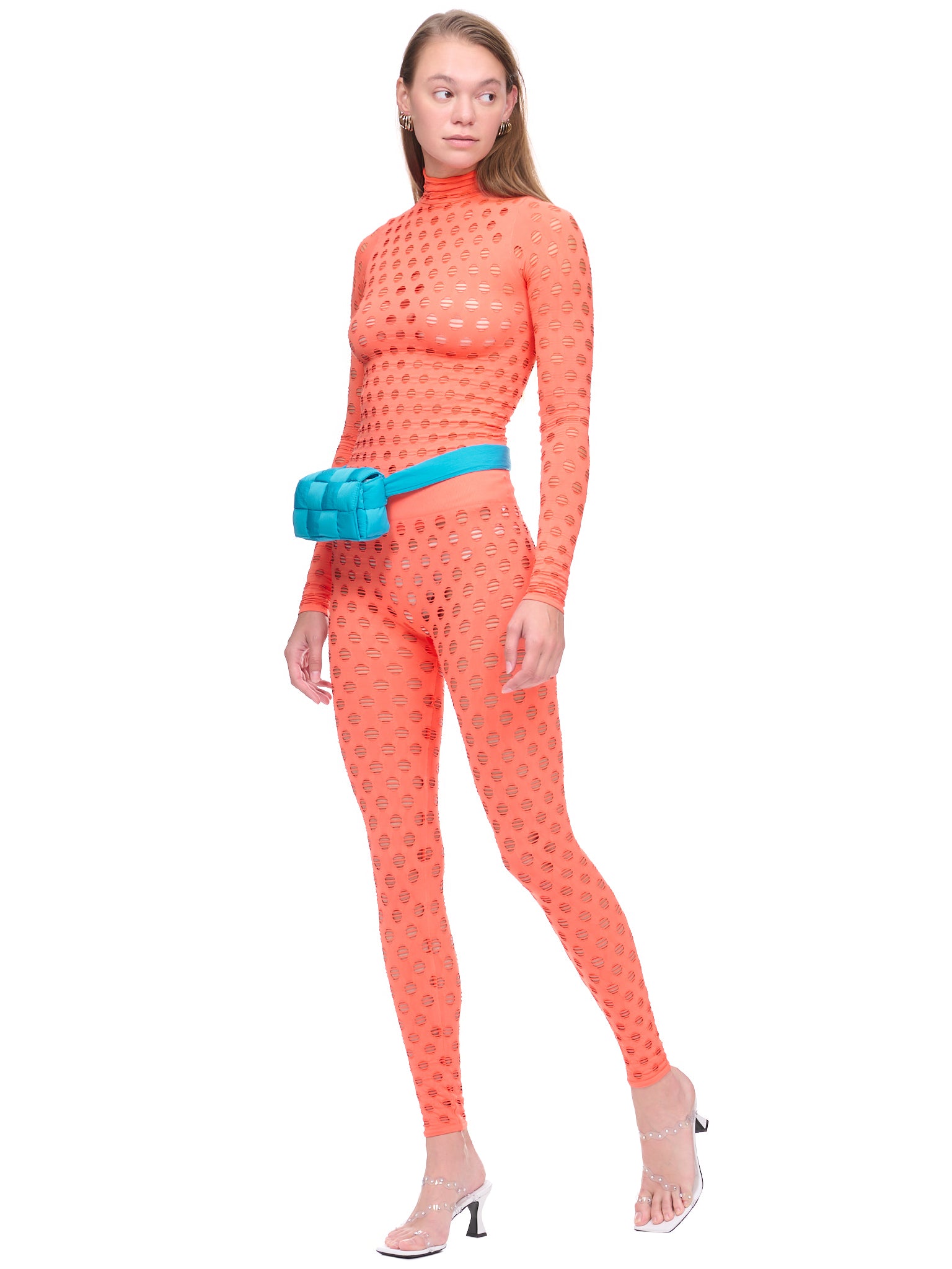 Perforated Leggings (YS304-CARROT)